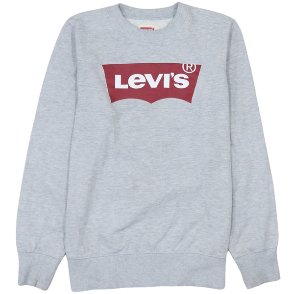 Levi's 90's Grey Spellout Crew Neck Sweatshirt XSmall Vintage