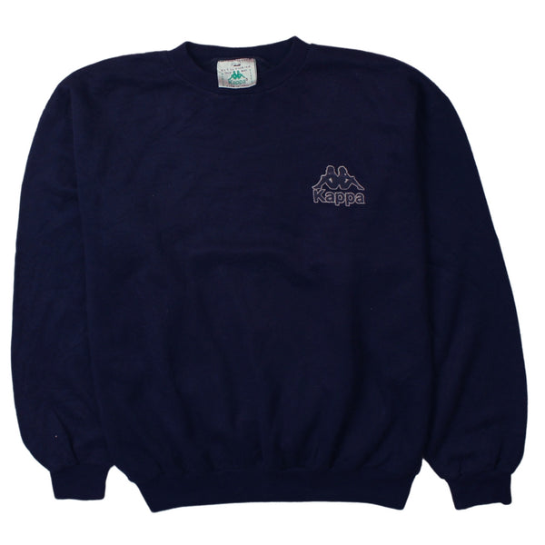 Kappa 90's Heavyweight Crew Neck Sweatshirt Large Navy Blue