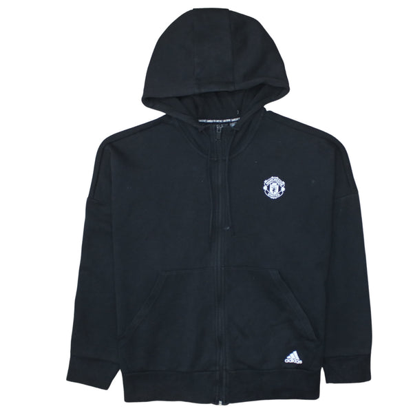 Adidas 90's Drawstring Pockets Full Zip Up Hoodie XXLarge (2XL) Black