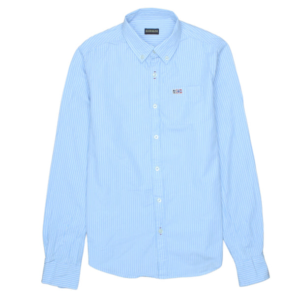 Napapijri Vintage 90's Men's Small Blue Cotton Long Sleeve Shirt