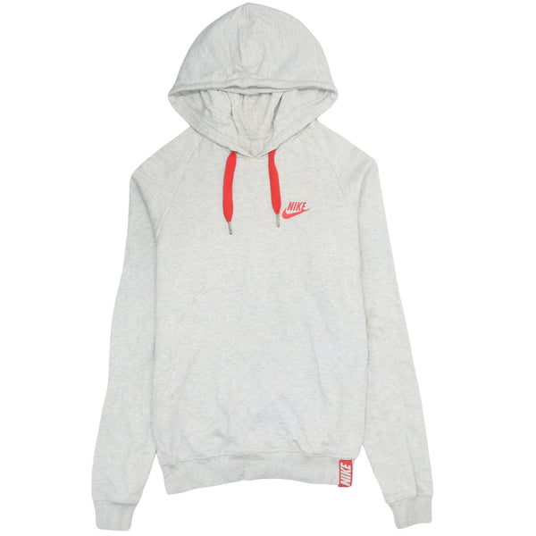 Nike 90's Women's Medium Grey Swoosh Pullover Hoodie Vintage