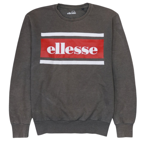 Ellesse 90's Spellout Crew Neck Sweatshirt Large Brown Retro Style