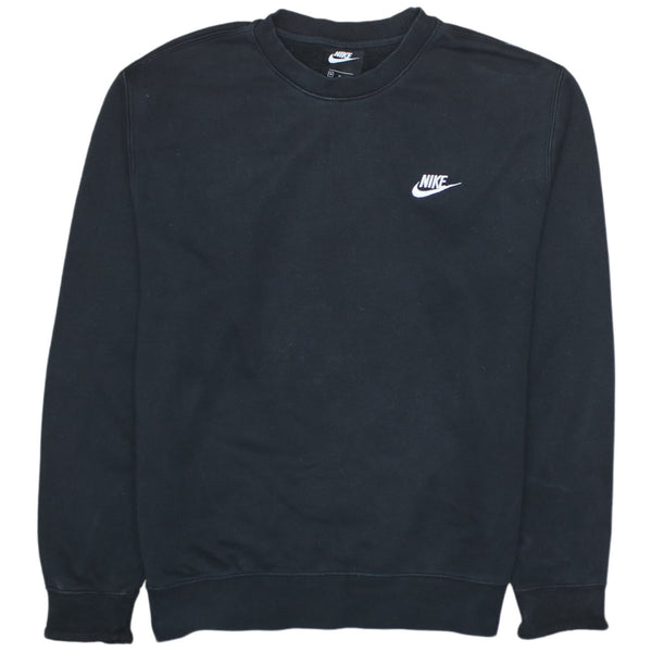 Nike 90's Black Swoosh Crew Neck Sweatshirt Men's Medium Vintage