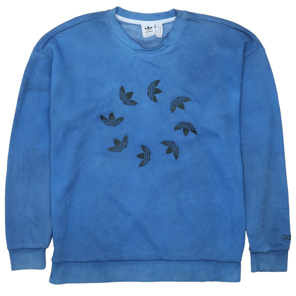 Adidas 90's Vintage Lightweight Blue Crew Neck Sweatshirt - Men's Small