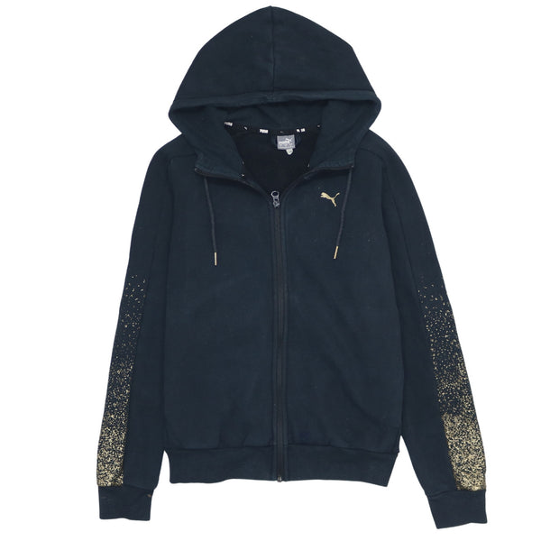 Puma Men's Small Black 90's Vintage Sportswear Full Zip Hoodie Cotton