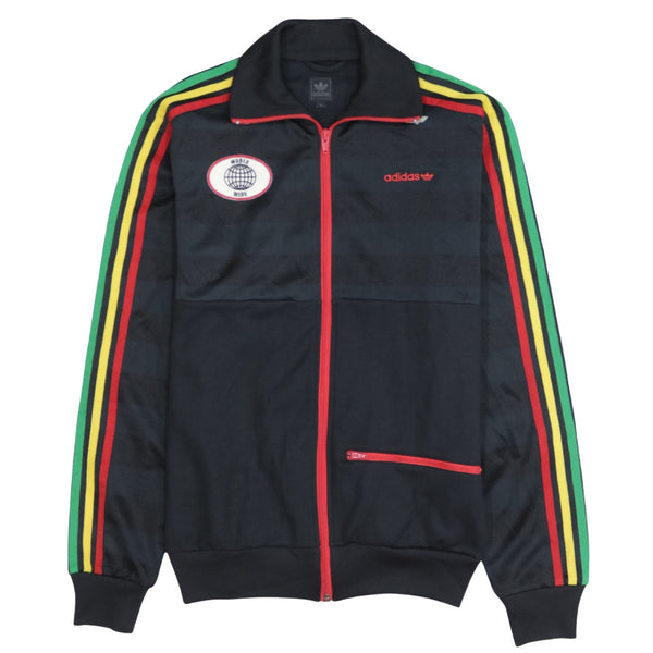 Adidas 90's Striped Sleeve Full Zip Up Sweatshirt Small Black