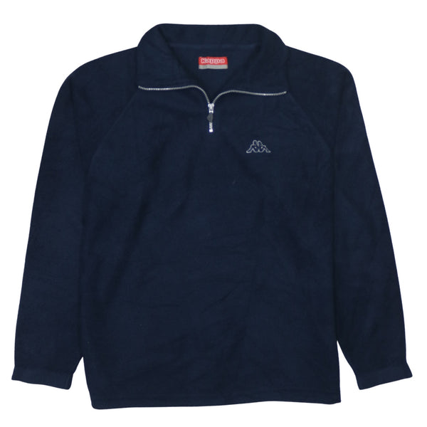 Kappa Vintage 90s Mens Medium Navy Hiking Fleece Quarter Zip