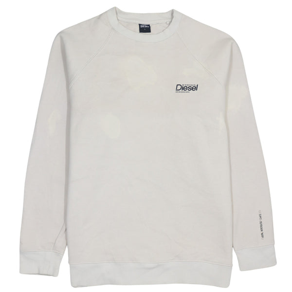 Diesel 90's Lightweight Crew Neck Sweatshirt Large Beige Cream