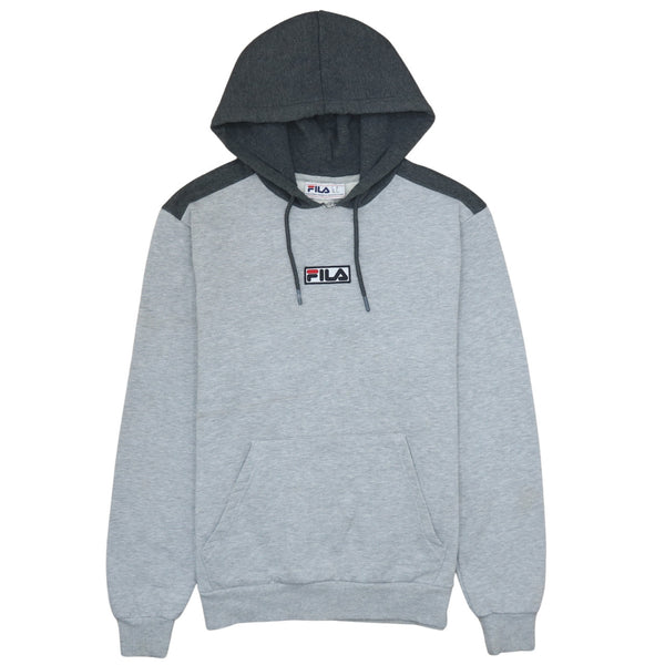 Fila 90's Drawstring Pockets Pullover Hoodie Medium Black