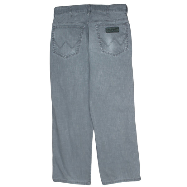 Wrangler 90's Lightwash Straight Leg Baggy Trousers / Pants 34 Grey