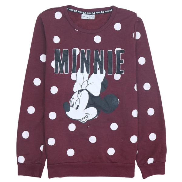 Vintage 90's Disney Minnie Mouse Burgundy Red Sweatshirt Small