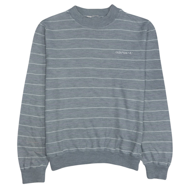 Adidas Vintage 90's Grey Crew Neck Sweatshirt Men's Large Cotton