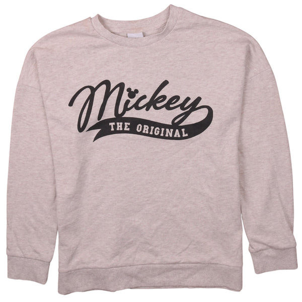 Mickey Mouse Disney Sweatshirt 90's Beige Cream Men XLarge Crew Neck