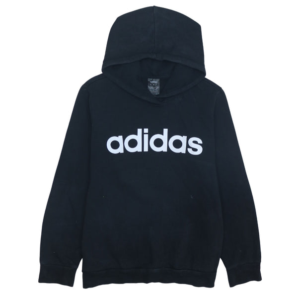 Adidas 90's Vintage Spellout Hoodie Black Pullover Women's Large