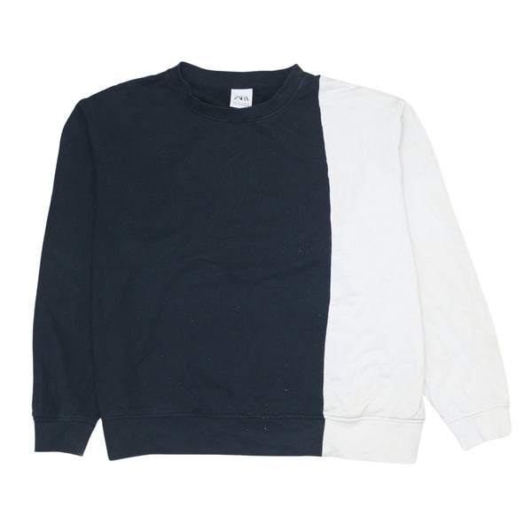 Zara 90's Vintage Large Blue Crew Neck Sweatshirt