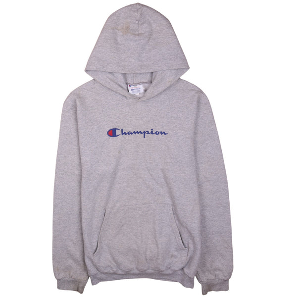 Champion 90's Grey XLarge Pullover Spellout Hoodie Women