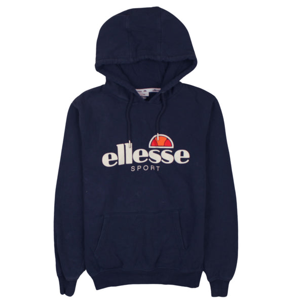 Ellesse Vintage 90's Navy Blue Spellout Hoodie Women's Medium Pullover