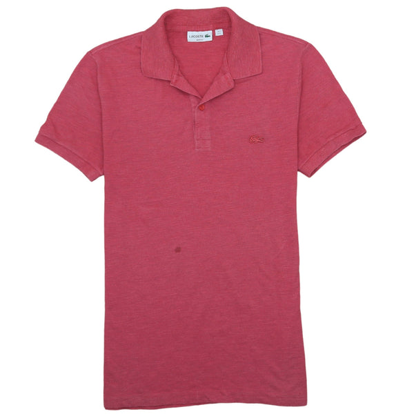 Lacoste Vintage 90's Pink Polo Shirt Small Short Sleeves Button
