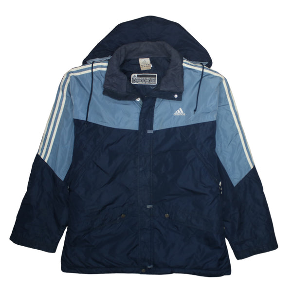 Adidas 90's Hooded Full Zip Up Windbreaker XLarge Navy Blue