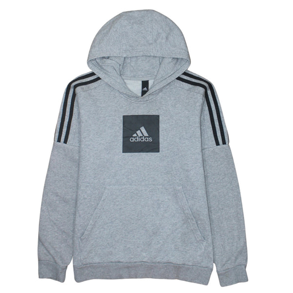 Adidas 90's Striped Sleeve Pullover Hoodie XSmall  Grey