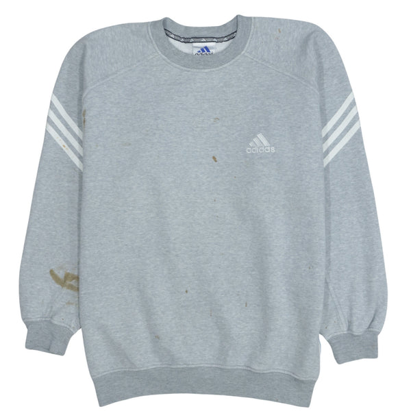 Adidas 90's Vintage Grey Sweatshirt Medium - Light Crewneck Cotton