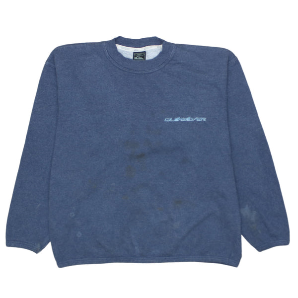 QuikSilver 90's Lightweight Crew Neck Sweatshirt Small Navy Blue