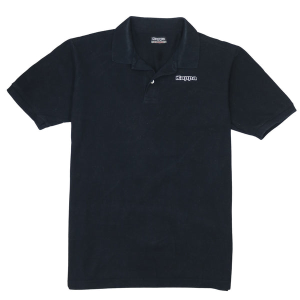 Kappa Vintage 90's XLarge Short Sleeve Black Polo Shirt Cotton Retro