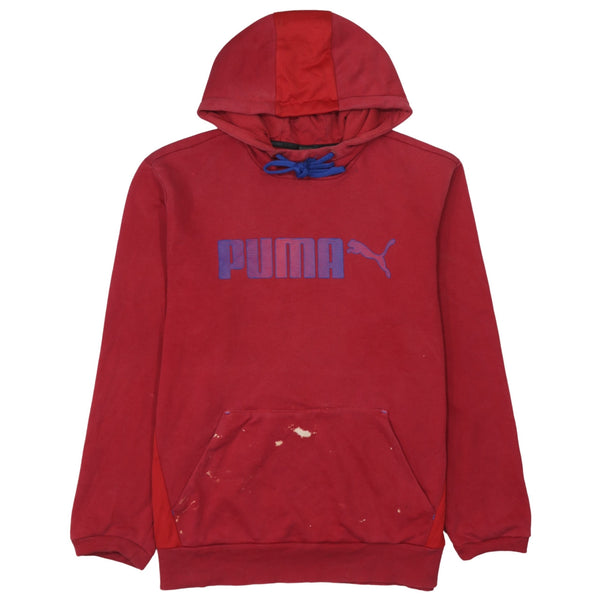 Puma 90's Spellout Pullover Hoodie Large Red