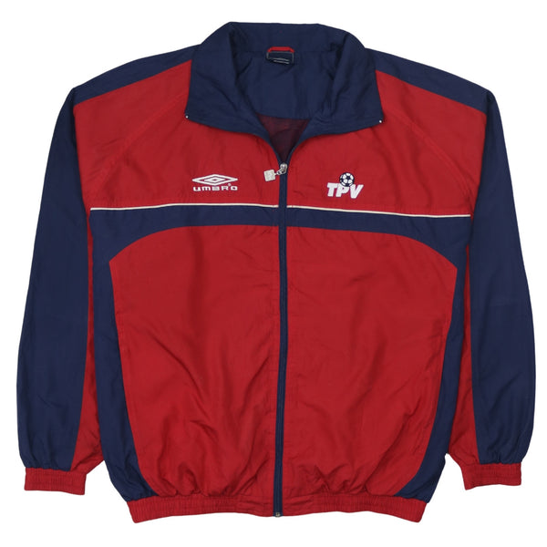 Vintage Umbro 90's Red Lightweight Windbreaker Jacket Medium