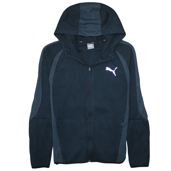 Puma 90's Lightweight Full Zip Up Hoodie Large Black