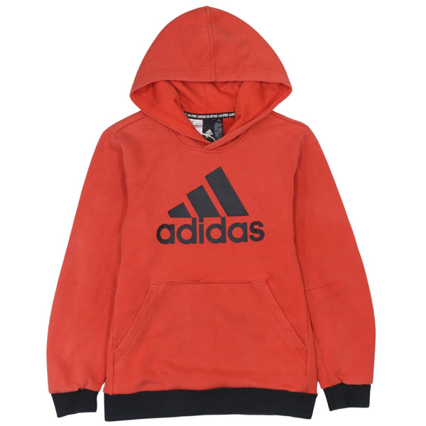 Adidas 90's Vintage Spellout Pullover Hoodie Medium Orange