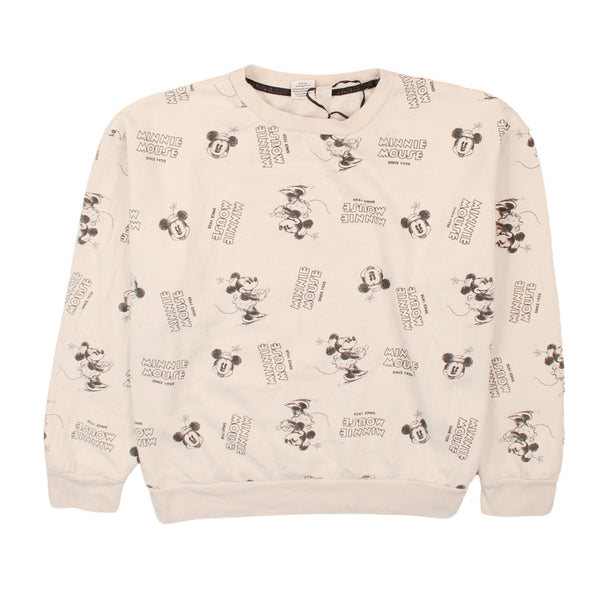 Disney 90's Vintage Heavyweight White Crew Neck Sweatshirt Large