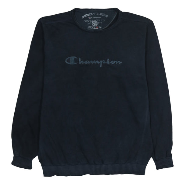 Champion 90's Spellout Crew Neck Sweatshirt XLarge Black