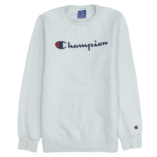 Vintage 90's Champion Spellout Crew Neck Sweatshirt White XLarge