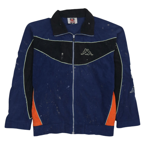 Kappa 90's Lightweight Full Zip Up Sweatshirt Large Navy Blue