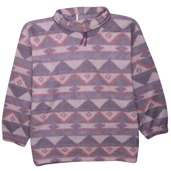 Active 90's Hiking Warm Plain Fleece Jumper XLarge Purple