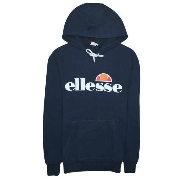 Ellesse 90's Spellout Pullover Hoodie XSmall  Navy Blue