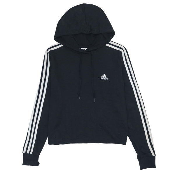 Adidas 90's Vintage Black Striped Sleeve Pullover Hoodie Women's M