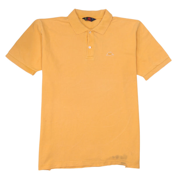 Kappa 90's Short Sleeves Quarter Button T Shirt Large Orange