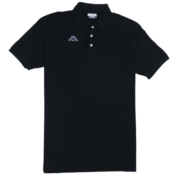 Kappa 90's Short Sleeves Quarter Button Polo Shirt XXXLarge (3XL) Black