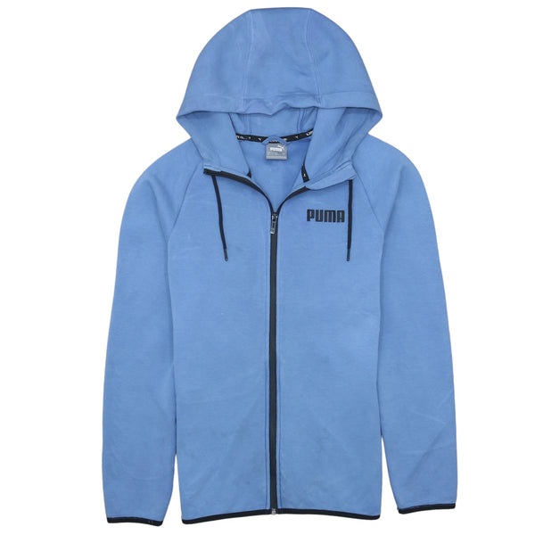 Puma Men's Vintage 90's Blue Full Zip Hoodie Sportswear Small