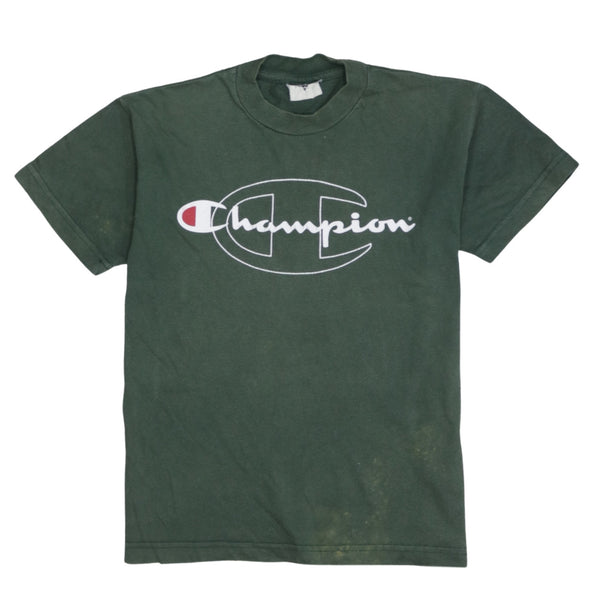 Champion 90's Spellout Crew Neck T Shirt XSmall  Green