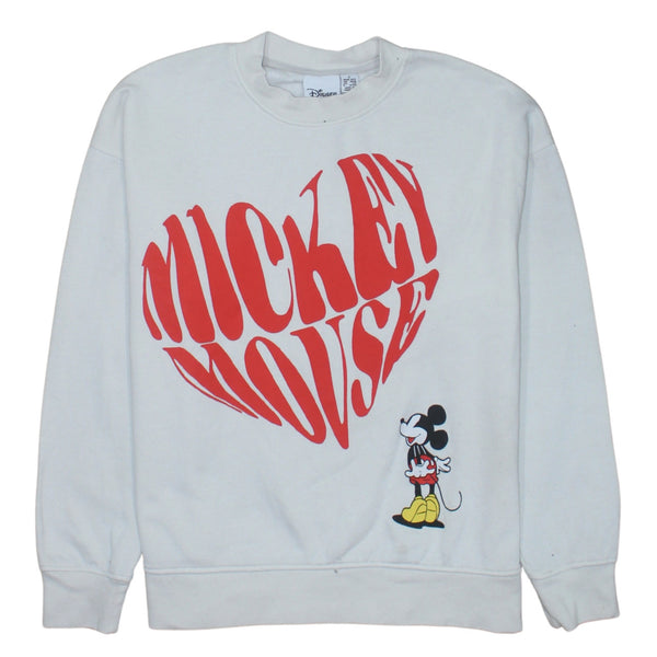 Disney 90's Mickey Mouse Crew Neck Sweatshirt Small Grey