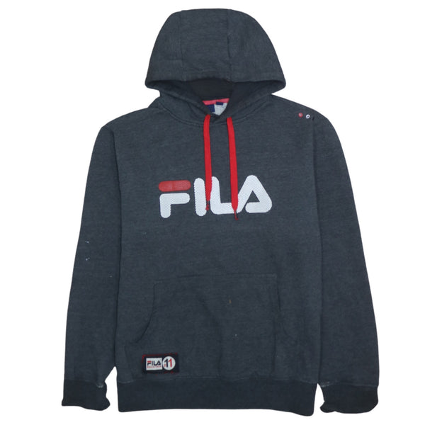 Fila 90's Spellout Pullover Hoodie Medium Black