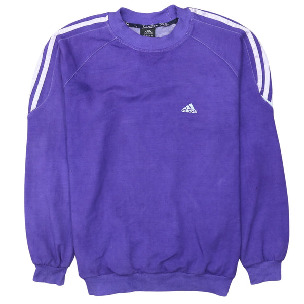 Adidas Women's 90's Striped Sleeve Crew Neck Sweatshirt XXLarge 2XL Purple