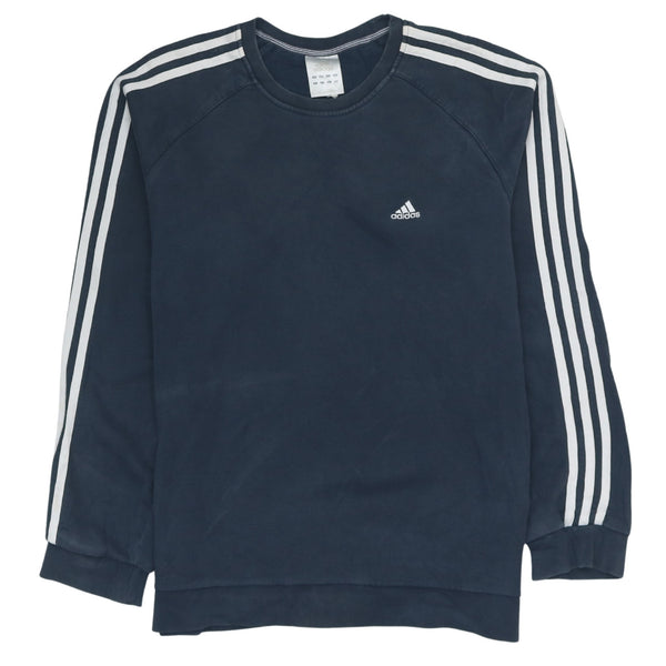 Adidas Vintage 90's Black Striped Sleeve Crew Neck Sweatshirt Large