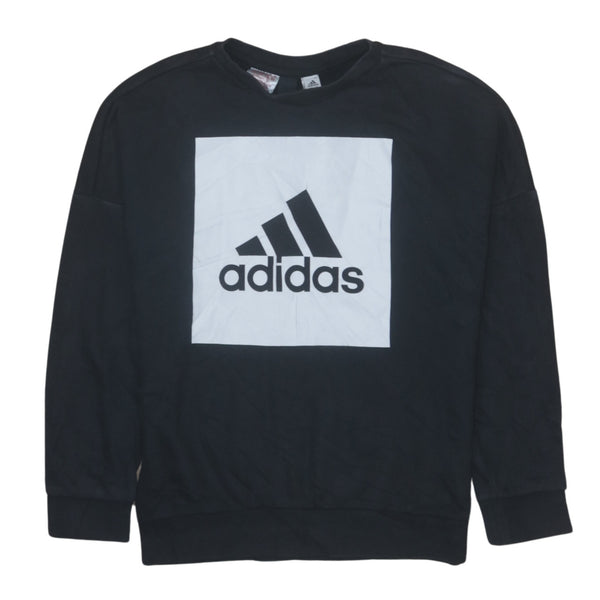 Adidas Vintage 90's Spellout Black Crew Neck Sweatshirt Women's Small