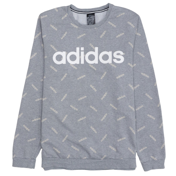 Adidas 90's Spellout Crew Neck Sweatshirt Large Grey