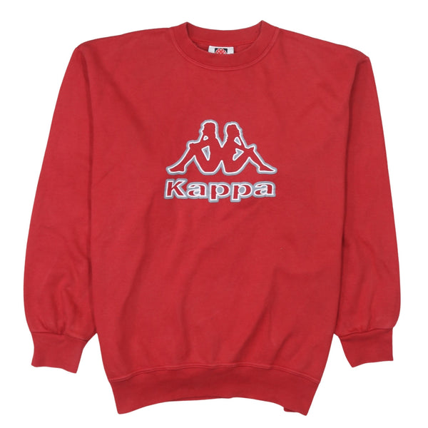 Kappa 90's Spellout Crew Neck Sweatshirt XLarge Red