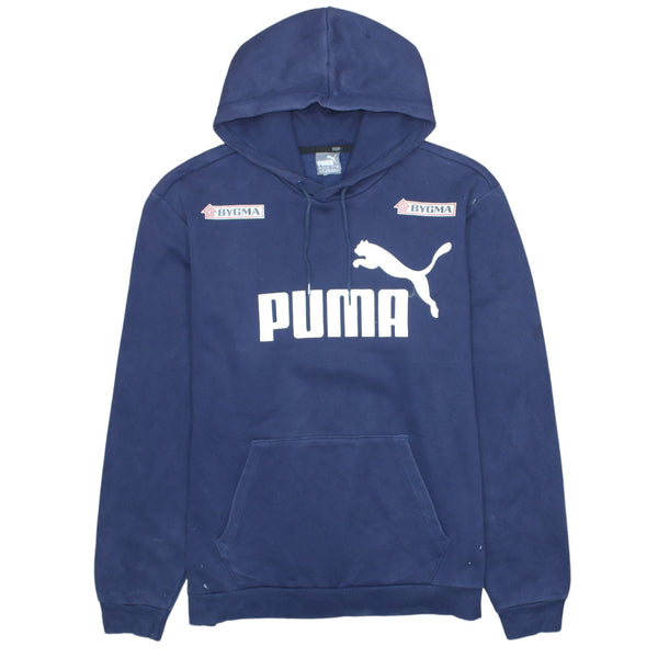 Puma 90's Spellout Pullover Hoodie XLarge Navy Blue Mens Vintage